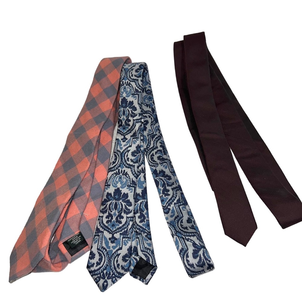 Lot of 3 Skinny Ties The Kooples, J. Crew Factory, and Topman